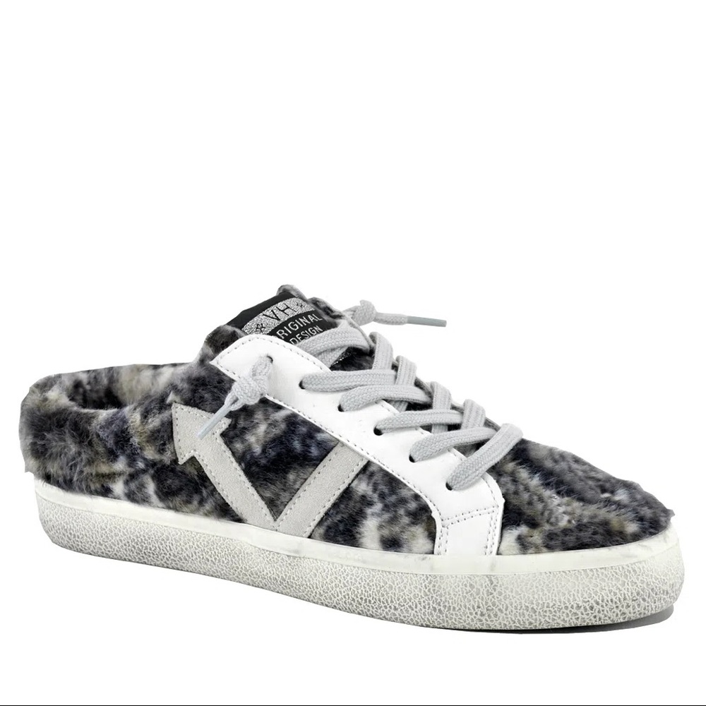 NEW Vintage Havana Snuggle Fur Mule Sneaker Mix Snake w/Extra Shoestrings